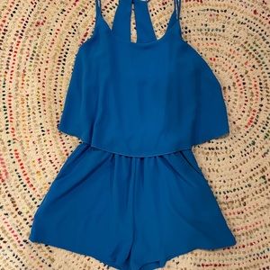 size m blue romper